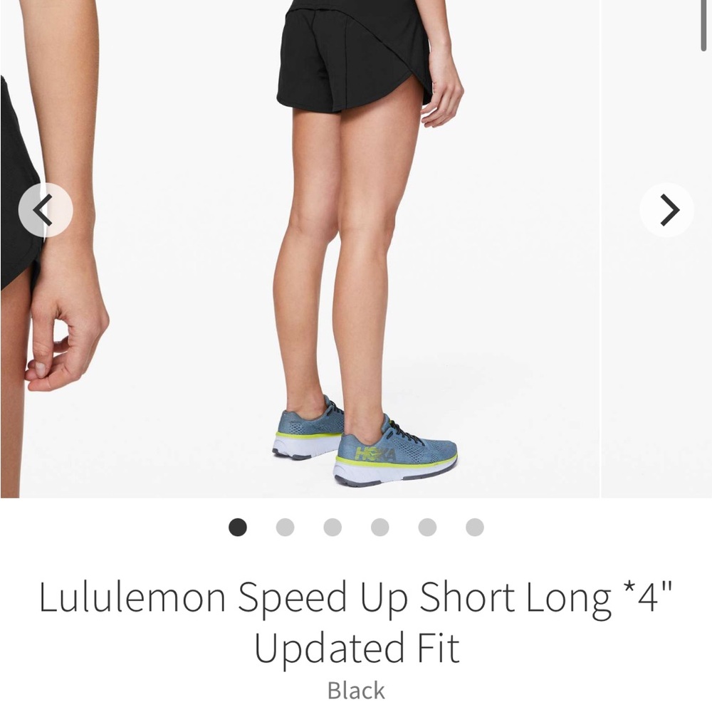 Lululemon Black Speed Up Shorts 4”